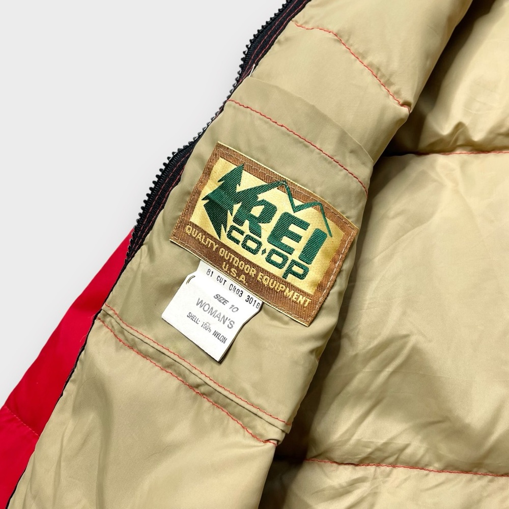 Vtg 70s REI Co-op Quilted Goose Down Puffer Jacket, USA Made Lightweight Women M - Picture 8 of 10
